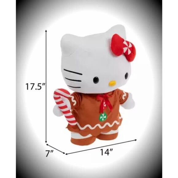 HELLO KITTY Gingerbread 16" Plush Greeter Sanrio 2024 Holiday Christmas Decor - Picture 6 of 7